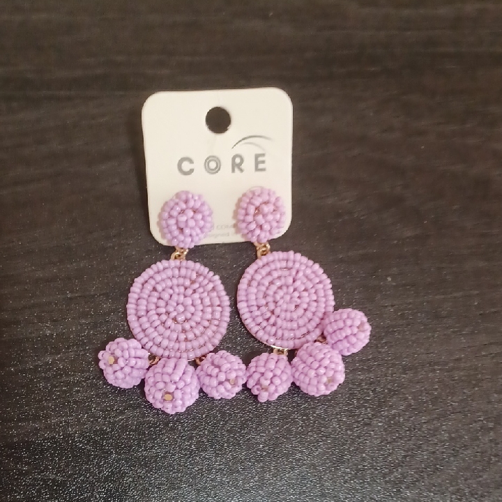 Stylish Lavender Beaded Earrings